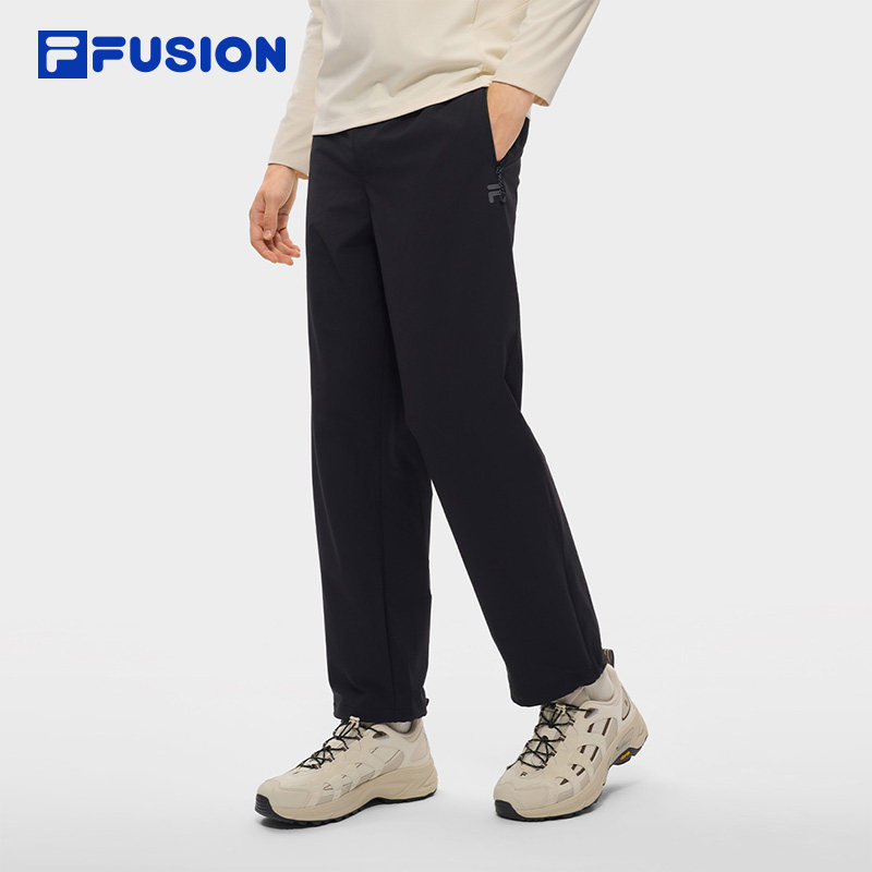 FILA FUSION斐乐潮牌简约梭织长裤26冬季新款男士休闲中腰直筒裤