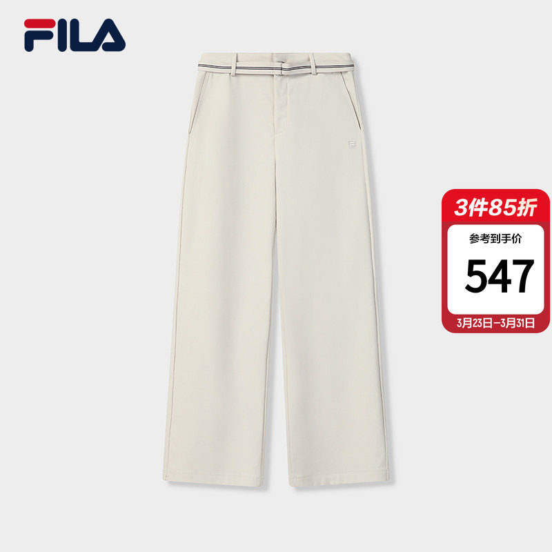 FILA 斐乐官方女士梭织长裤2026春季新款休闲基础百搭通勤阔