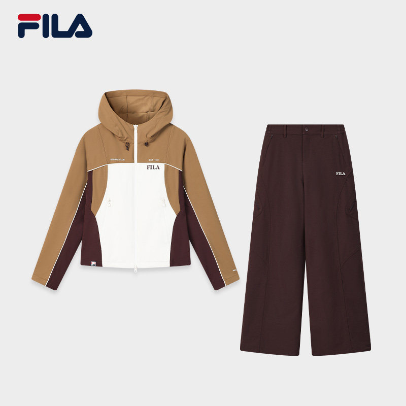 FILA斐乐官方长袖运动套装女春季新款休闲外套裤子跑步健身训练服