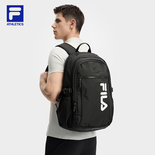 新款 秋季 百搭通勤运动双肩包黑色电脑包 FILA斐乐男士 天行者背包