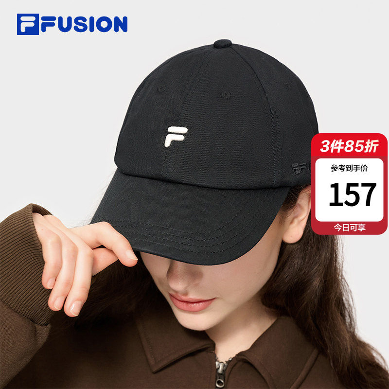 白白帽|FILA FUSION斐乐官方帽子软顶情侣棒球帽女款运动