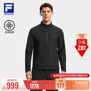 FILA斐乐跑步风衣2026冬季新款男士健身运动外套立领针织内胆上衣