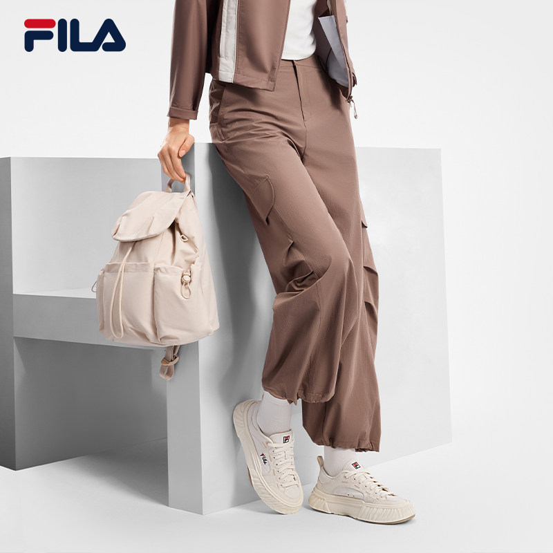 FILA 斐乐官方女士梭织长裤2026夏季新款宽松裤子百搭休闲工