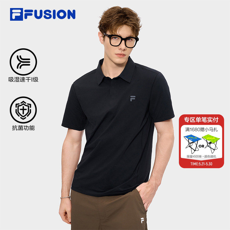 吸湿速干|FILA FUSION斐乐官方男士2026夏新款T恤短