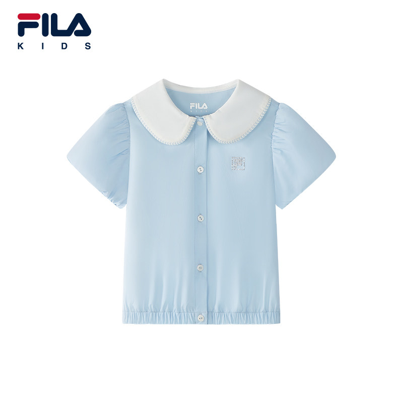 FILA KIDS斐乐童装女小童衬衫2026夏季新款儿童短袖宽松