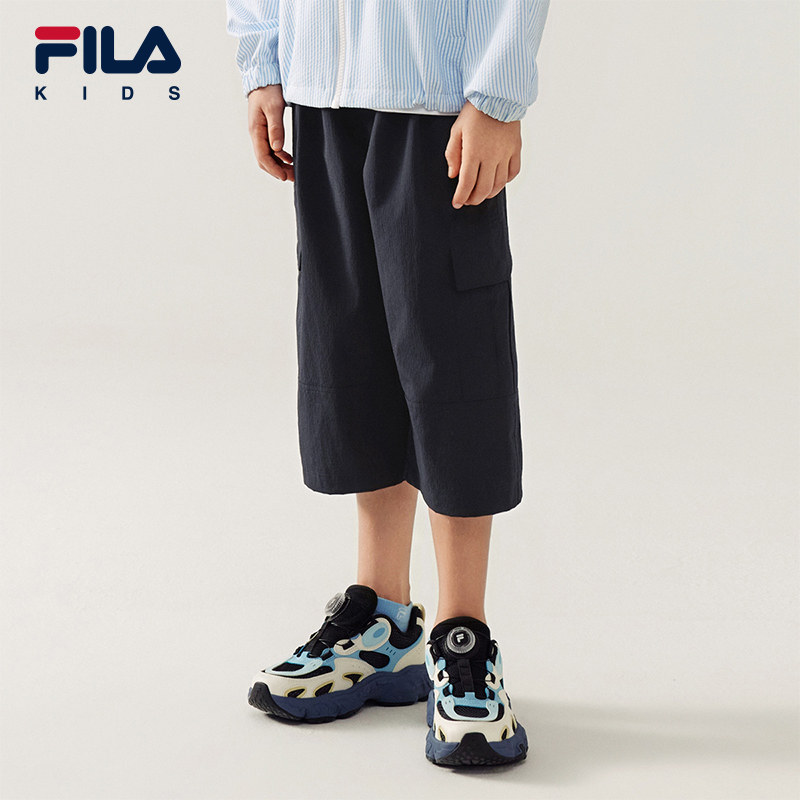 FILA KIDS斐乐童装男大童七分裤2026夏季新款儿童宽松舒