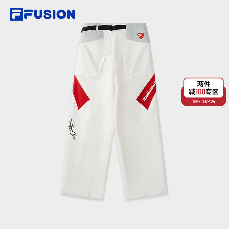 FILA FUSION｜DUCATI斐乐潮牌梭织长裤女2025冬季新款宽松机能裤,运动服/休闲服装,运动长裤,淘宝优惠券,粉丝福利购,淘宝优惠卷
