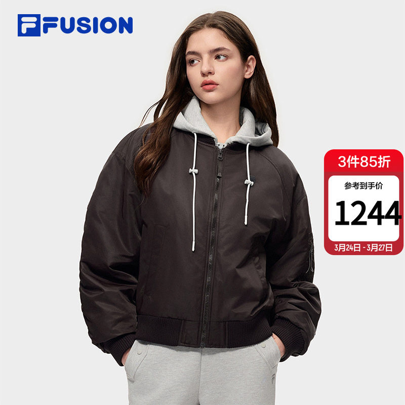 FILA FUSION斐乐潮牌棉服女2026春季新款时尚休闲假两
