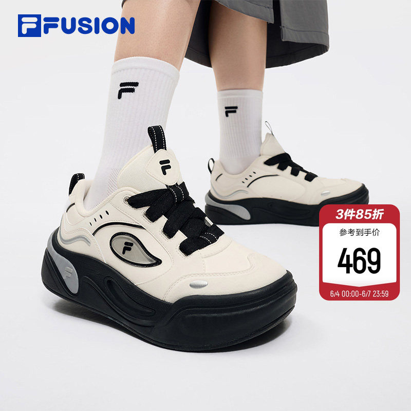 蛋糕鞋丨FILA FUSION 斐乐潮牌春季新款女鞋厚底增高板鞋休闲鞋子