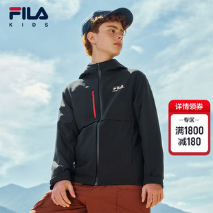 FILA KIDS斐乐童装男大童梭织外套春季款儿童户外运动连帽上衣