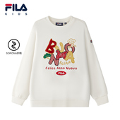 FILA 舒适套头上衣 儿童新年款 KIDS斐乐童装 男大童卫衣2026春新款
