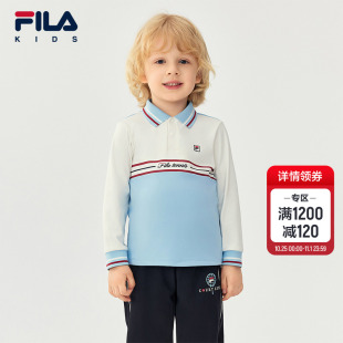 2025冬新款 FILA POLO衫 男小童长袖 儿童网球运动上衣 KIDS斐乐童装