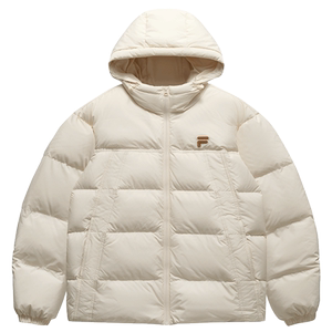 FILA FUSION斐乐潮牌情侣款羽绒服2024冬季新款宽松休闲连帽外套