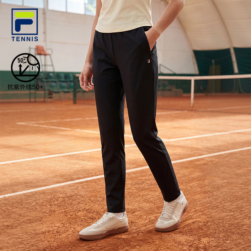 ‌防晒|‌FILA 斐乐官方女士针织长裤2026夏裤子网球运动裤