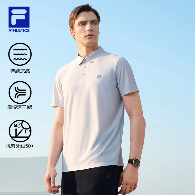 速干凉感防晒|FILA斐乐男子短袖POLO衫2026夏季新款健身运动T上衣