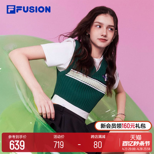 上衣 FUSION斐乐潮牌女子上衣两件套2024夏新款 时尚 FILA 休闲修身