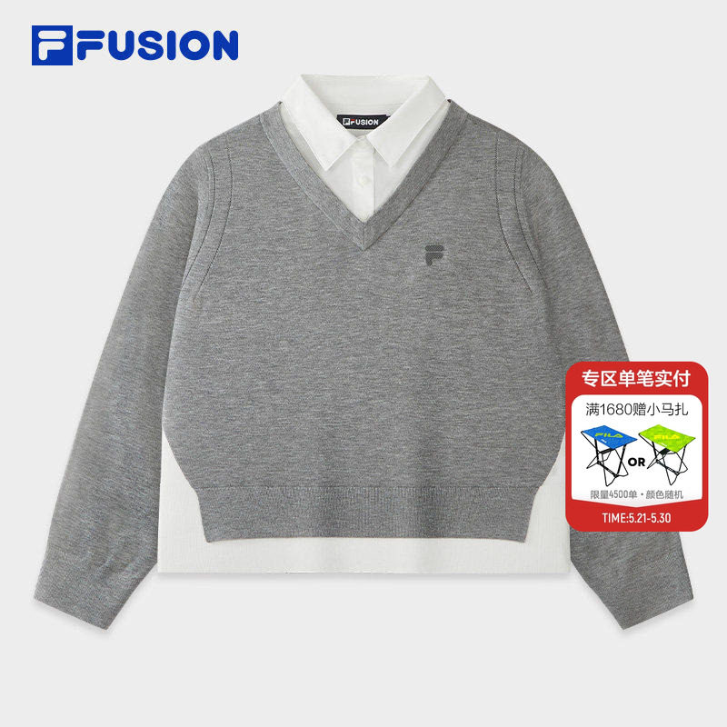FILA FUSION斐乐潮牌女子编织衫2026夏季新款时尚休闲
