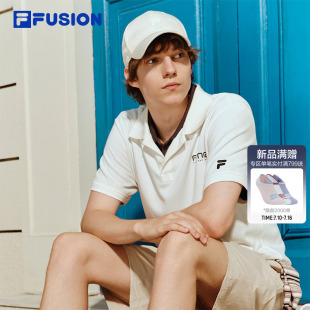 FILA FUSION斐乐潮牌男子针织短袖POLO衫2026秋新款基础百搭上衣