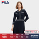 新款 FILA 休闲撞色翻领裙子 时尚 斐乐官方女子编织连衣裙2024春季