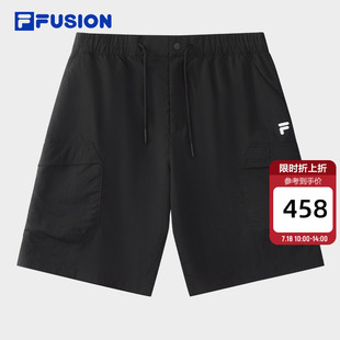 简约休闲宽松短裤 FILA 时尚 2025秋新款 FUSION斐乐潮牌梭织五分裤
