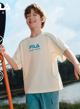 FILA KIDS斐乐童装儿童防晒短袖T恤夏款男女大童户外运动速干上衣