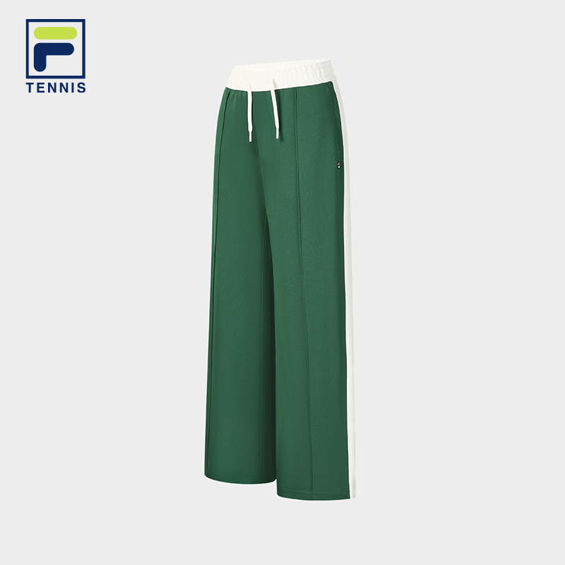 FILA 斐乐官方女士针织长裤2026夏季新款拼色纯棉裤子网球运