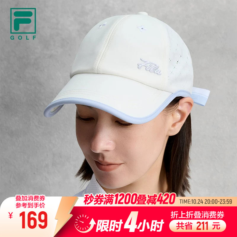 斐乐高尔夫棒球帽丨FILA运动帽26秋季新款女蝴蝶结遮阳帽子防晒帽