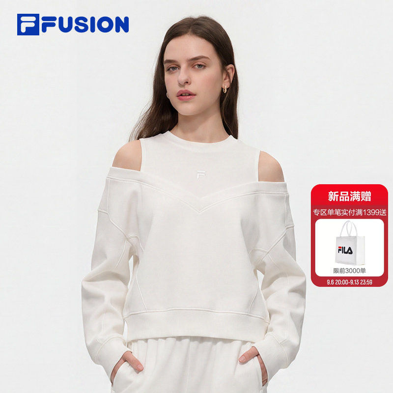 FILA FUSION斐乐潮牌套头卫衣26秋季新款女子休闲宽松假两件上衣