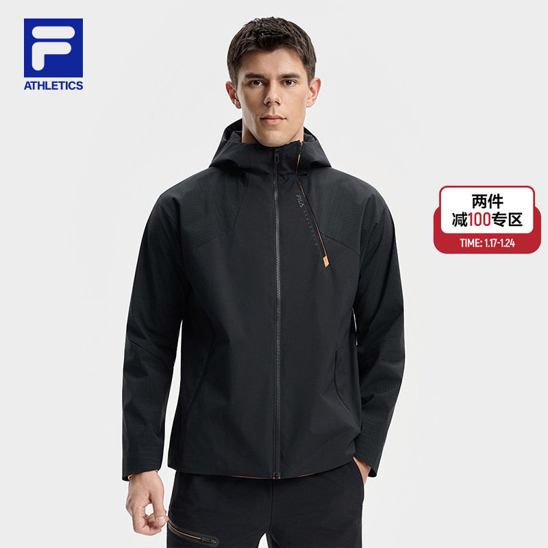 FILA 斐乐官方男梭织外套25冬新款跑步健身运动简约基础连帽上衣,运动服/休闲服装,运动茄克/外套,淘宝优惠券,粉丝福利购,淘宝优惠卷