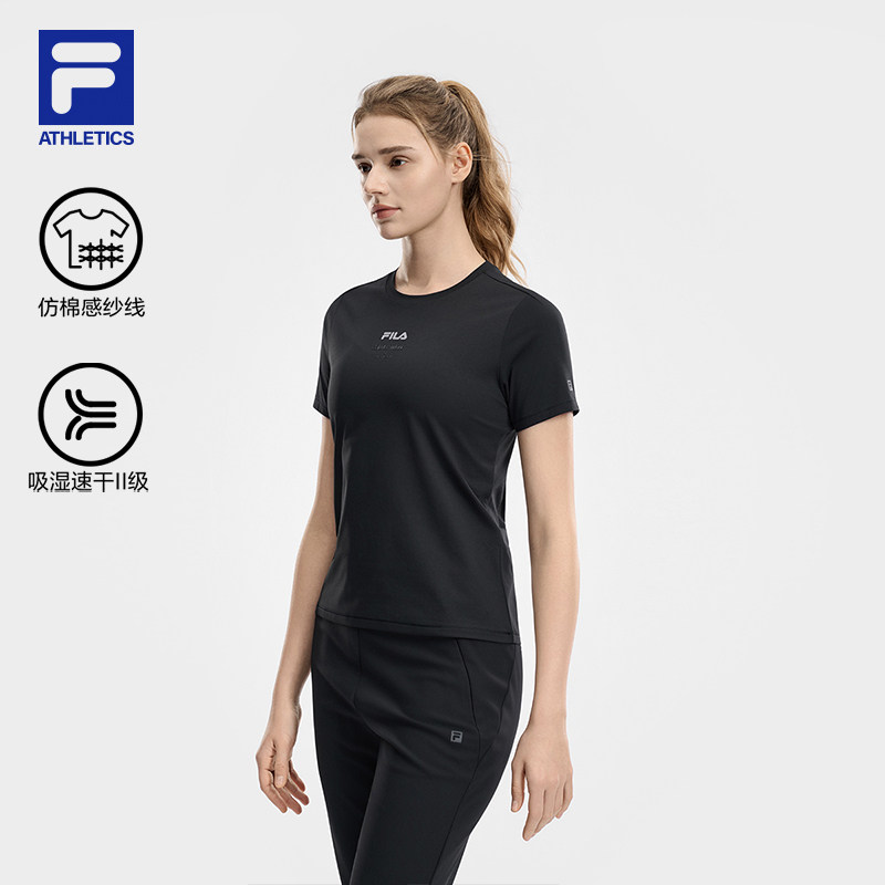 吸湿速干｜FILA斐乐女子短袖T恤2026夏季新款健身运动瑜伽跑步T恤
