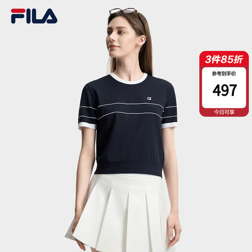 FILA斐乐女子百搭质感短袖编织