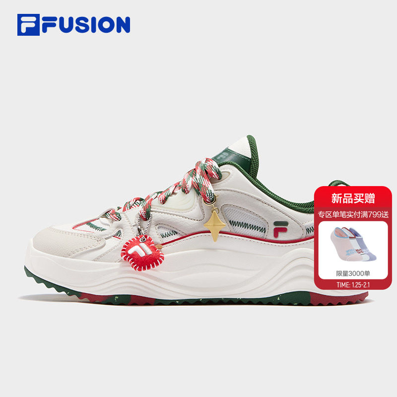 旋律鞋 圣诞版丨FILA FUSION斐乐潮牌情侣板鞋2026春季新款休闲鞋,运动鞋new,板鞋,淘宝优惠券,粉丝福利购,淘宝优惠卷