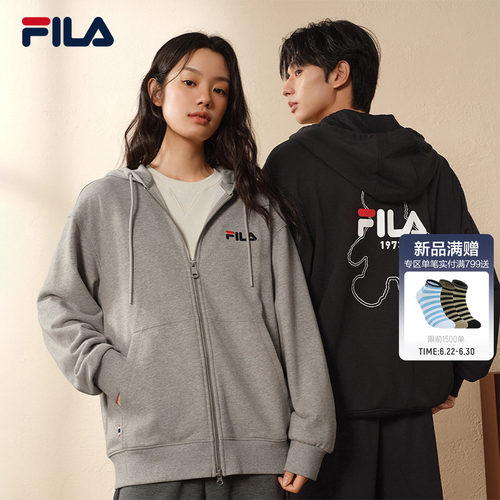 FILA斐乐情侣针织连帽外套