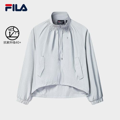 FILA 斐乐官方女士梭织外套2026夏新款简约休闲防晒宽松立领上衣