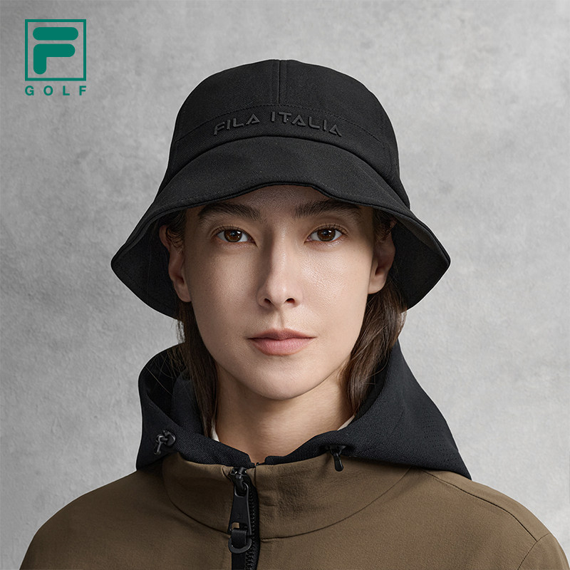 渔夫帽|FILA 斐乐官方女帽圆帽新款高尔夫运动帽子舒适黑色遮阳