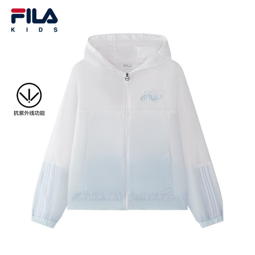 FILA KIDS斐乐童装女大童外套26秋季新款儿童防晒梭织连帽上衣