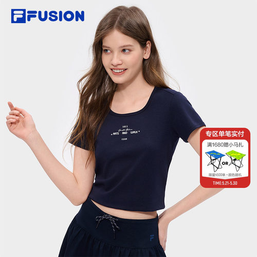 FILAFUSION斐乐女士针织短袖衫