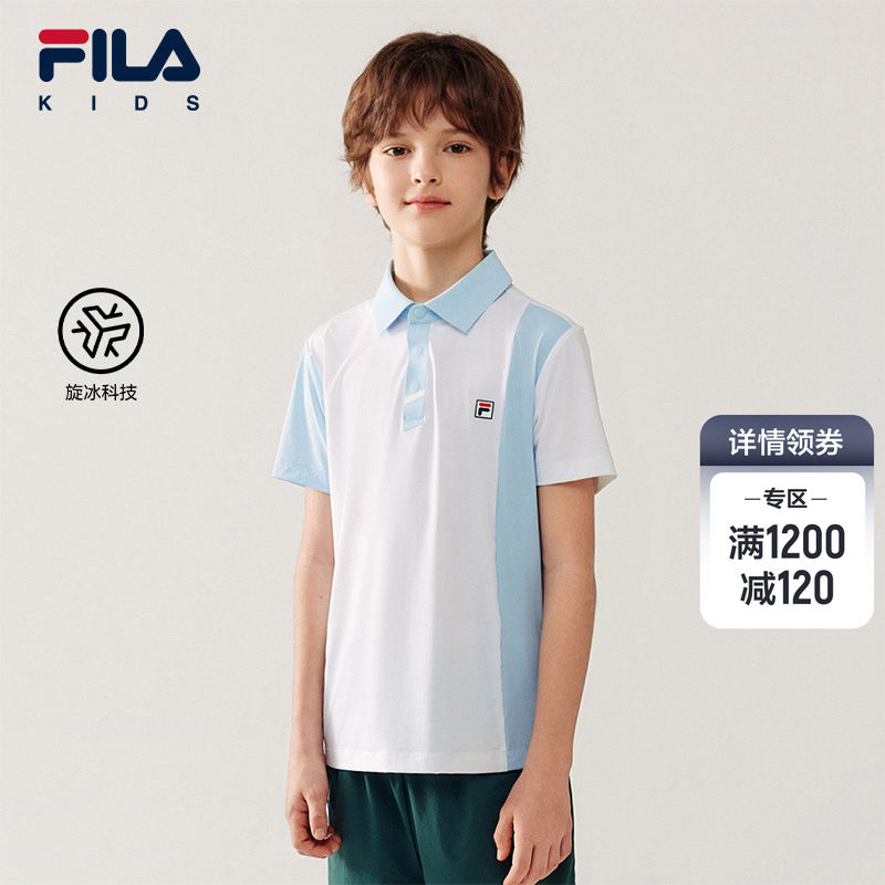 FILA KIDS斐乐童装男大童短袖POLO衫2026夏新款儿童运动透气上衣