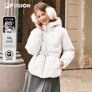 时尚 新款 休闲收腰连帽外套 FUSION斐乐潮牌羽绒服女2026春季 FILA