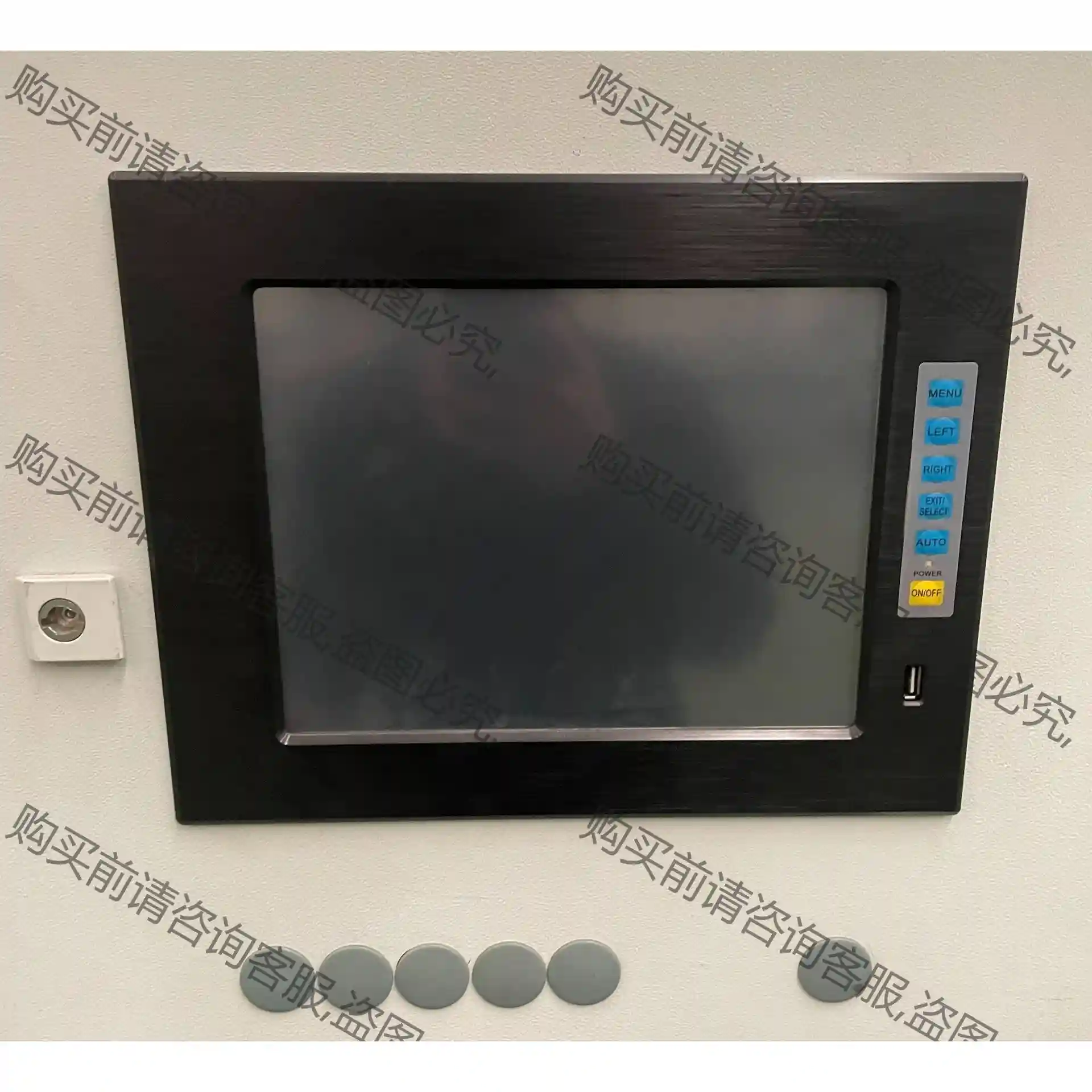 工业平板显示器铝面板前置USB上架嵌入式 先议价 包上机好用