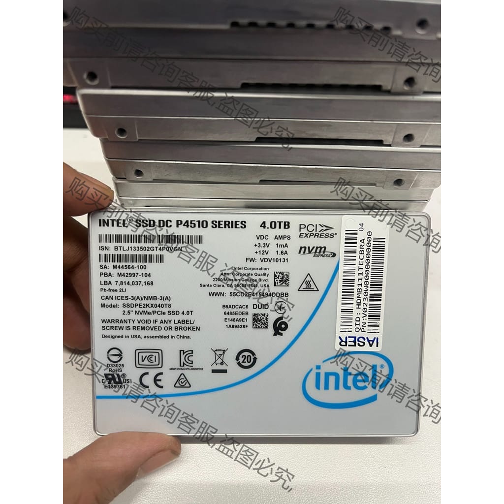 功能正常议价 出全新P4510 4T 21年浪潮标签 U.2接口 SSD企