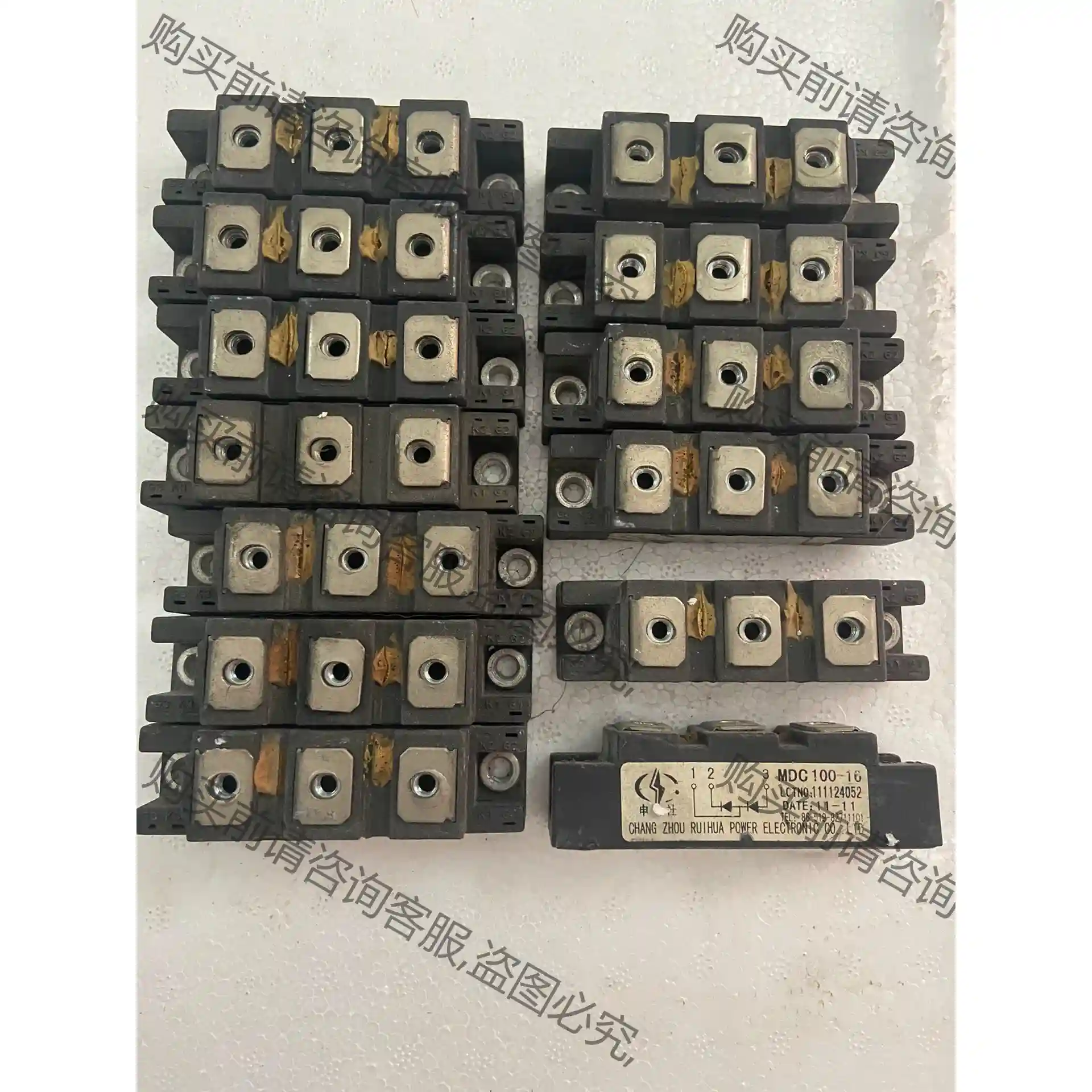 MDC100-16，100A1600V，整流二极管，拆机件， 先议价 包上机好用