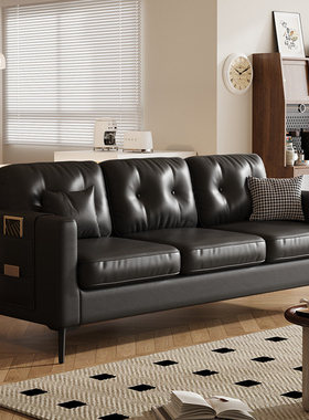 香港北欧极简黑色沙发客厅小户型卧室双人三人位公寓直送香港