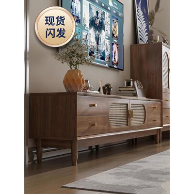 【香港包郵】复古中古实木电视柜客厅家用小户型2024新款茶几组合