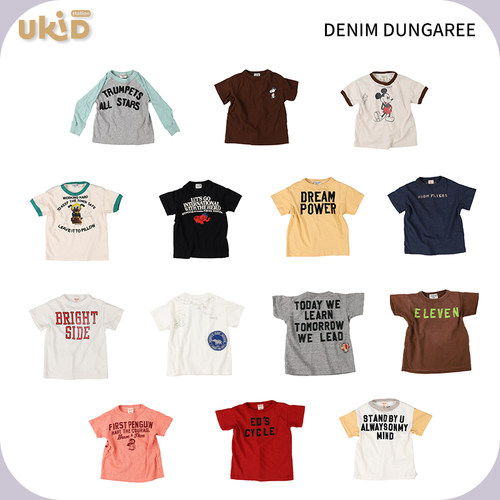 现货 DENIM DUNGAREE春夏新款儿童装大象刺绣短袖T恤