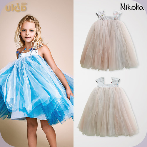 现货  nikolia 蓝粉色 纱纱 连衣裙 公主裙