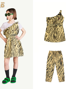 现货 THE ANIMALS OBSERVATORY 23ss春夏新款 斜肩连衣裙虎纹长裤