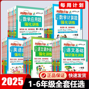 2025新版每周计划小学语文数学英语课外阅读基础知识计算题应用题强化训练一年级二年级三年级四年级五年级六年级上册下册专项训练