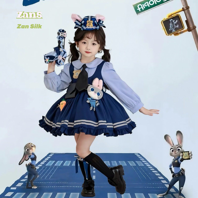 兔子警官儿童帽子cos卡通兔耳朵女发饰感发夹头饰朱迪遮阳帽