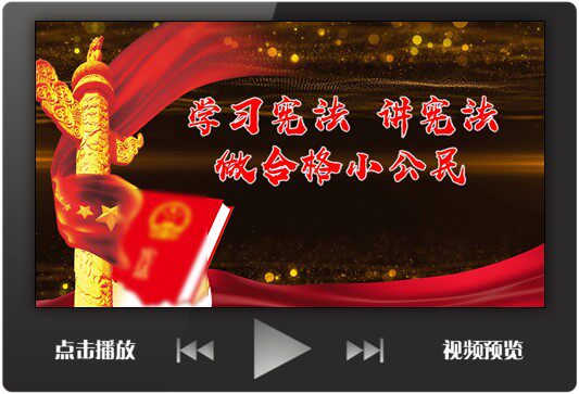 课堂演讲ppt视频成品宪法在我心中做合格小公民演讲法制宣传背景